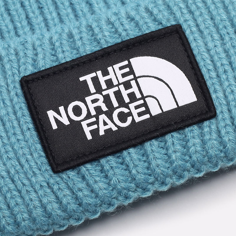  голубая шапка The North Face Logo Box Cuf Bne TA3FJX4Y3REGOS - цена, описание, фото 2